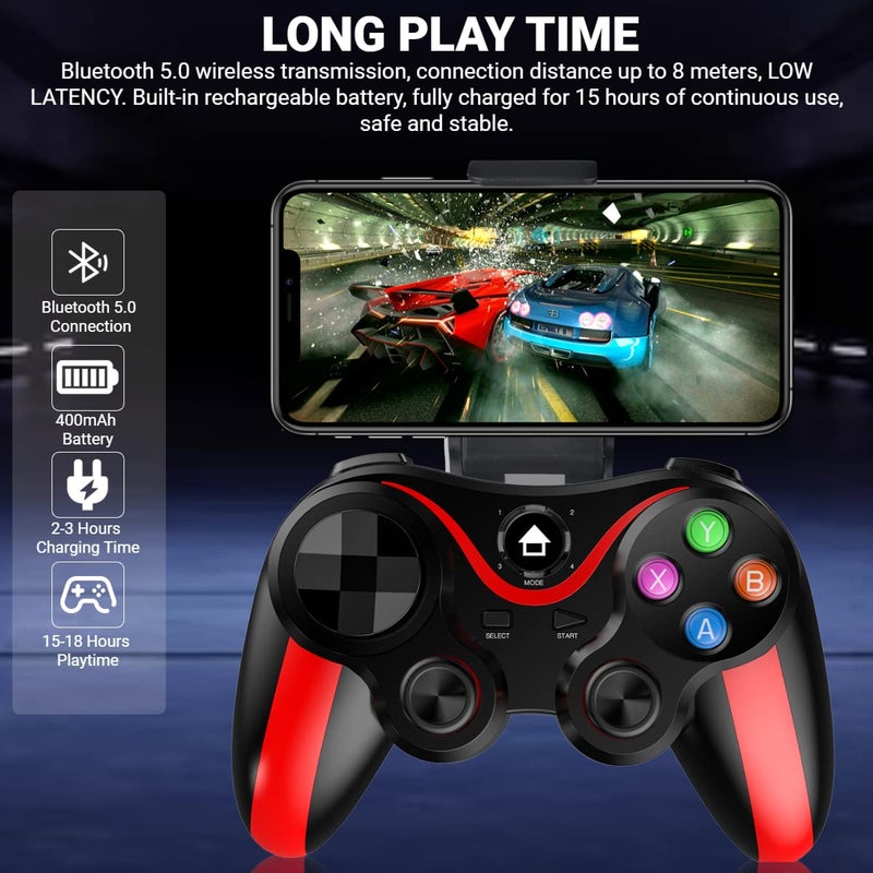 arVin Mobile Game Controller for iPhone & Android with Phone Holder, Bluetooth Gamepad Joystick for iPhone 15/14/13/12/11, iOS, iPad, Samsung Galaxy S23/S22/S21 Ultra, One Plus, Tablet, Call of Duty - Image 3